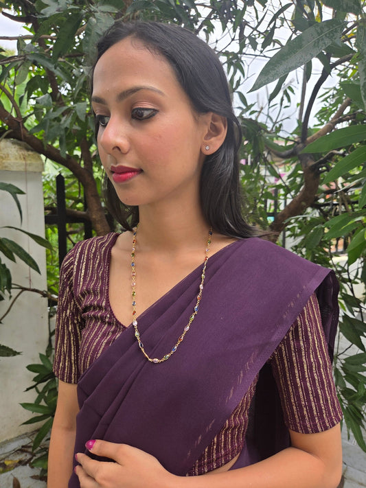 Indulekshmi Premium Quality Budget Friendly Daily Wear Multi Color Stoned Long Chain