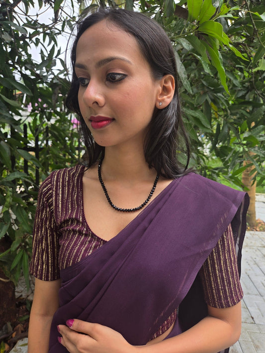 Ratri Budget Friendly Trendy and Elegant Black Crystal Bead Simple Chain