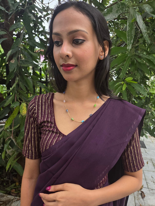 Tarangini Premium Quality Budget Friendly Daily Wear Simple and Elegant 22k Gold Plated Pastel Color Stoned Chain