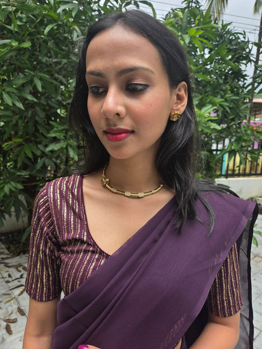 Kanakavalli Premium Quality Antique Gold Stylish and Trendy Floral Designed AD Stone Necklace Set in 2 different Colors