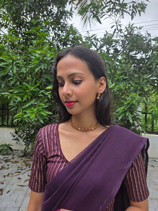 Divyasankhya Premium Quality Antique Gold Plated Stylish and Trendy Multi Colored Necklace Set