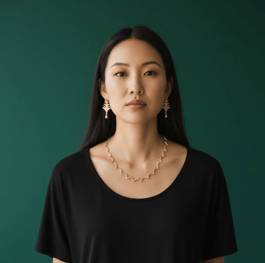 Diamond Curved Zircon Premium Quality AD Stoned all Purpose Simple Necklace Set