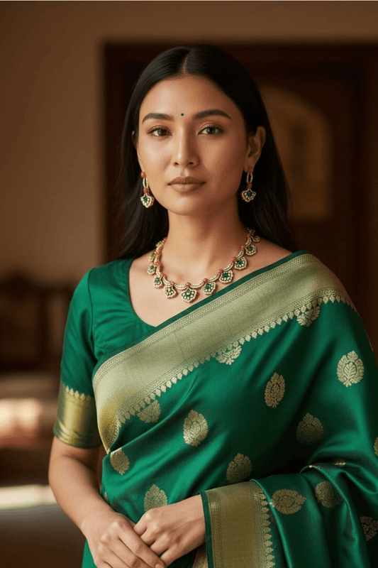 Pagadam CZ Premium Quality Coral Beaded Stylish AD Stoned Necklace Set