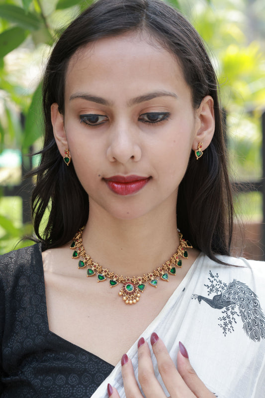 Haritha Kamala Budget Friendly Premium Quality Traditional Short Necklace Set