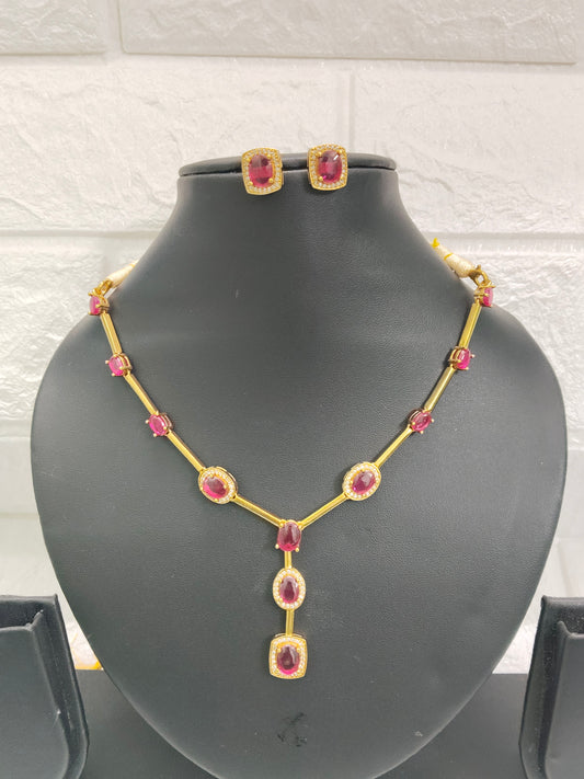 NeelaRagini Y Shaped Trendy Necklace Set