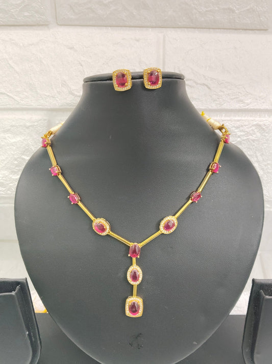 NeelaRagini Y Shaped Trendy Necklace Set