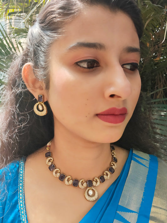 Nritya Rekha Premium Quality Victorian American Diamond Set