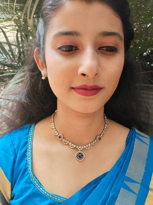 Manimaya Premium Quality American Diamont Victorian Necklace Set