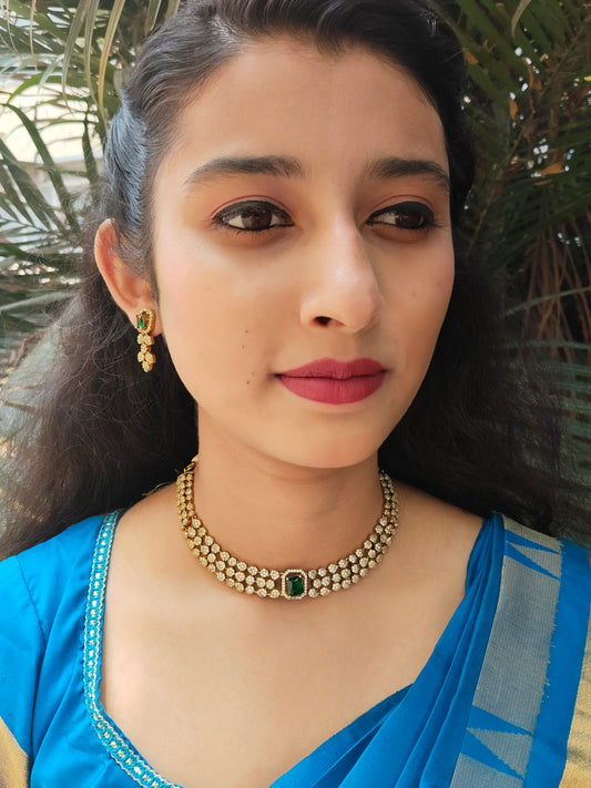 Manimanjari Premium Quality Interchangeable AD Stoned Necklace Set with 5 colors of Stones