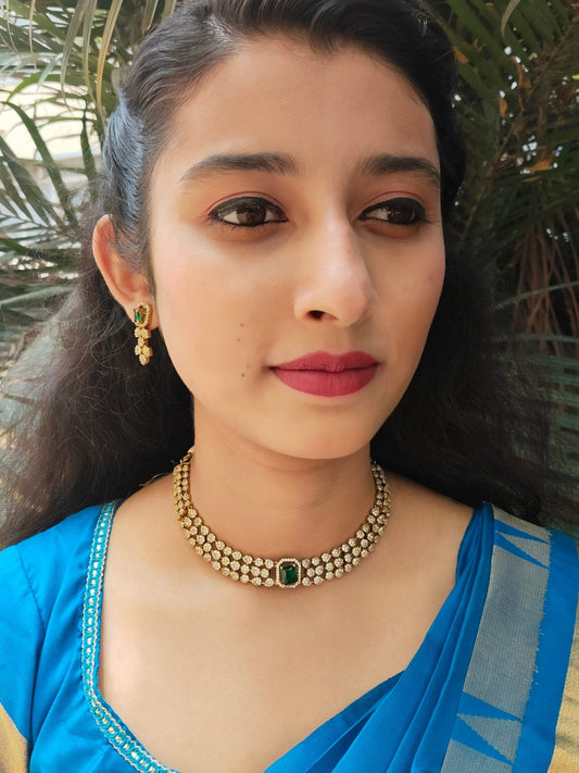 Manimanjari Premium Quality Interchangeable AD Stoned Necklace Set with 5 colors of Stones