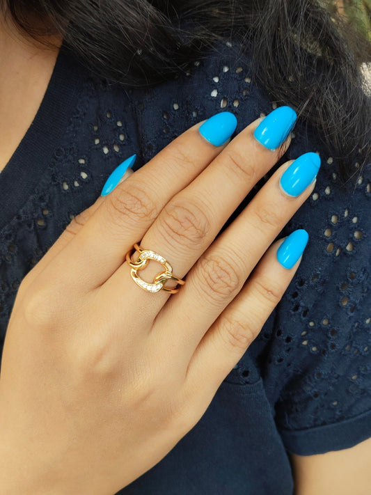 Gilded Bond Premium Quality 18k Gold Plated Xuping Adjustable Elegant Ring