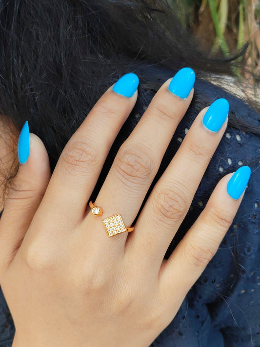 OpenBrilliance 24k Gold Plated Trendy and Simple Budget Friendly Adjustable Ring