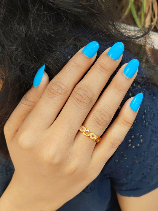 LuvLoop 24k Gold Plated Heart Shape Designed Beautiful Adjustable Ring