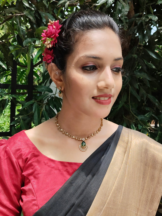 Shringarika Beautiful Necklace Set with shimmering AD stones