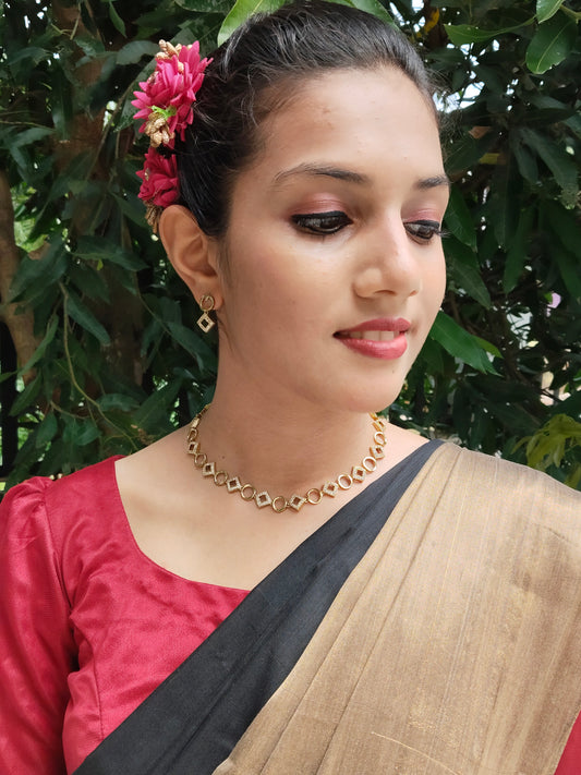 Ritika Sutra Simple and Elegant American Diamond Necklace Set