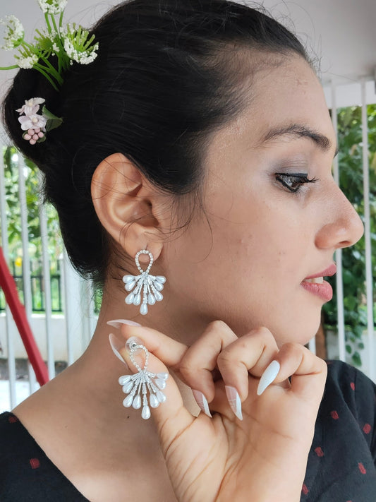 GlimmerFall Budget Friendly Trendy and Stylish Pearl Western Earring in 2 variant