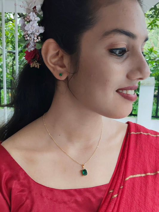 Harineela Budget Friendly Gold Plated Simple and Elegant Western Chain and Earring Combo Set