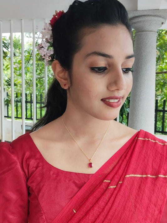 Sindoorika Budget Friendly Gold Plated Simple and Elegant Western Chain and Earring Combo Set