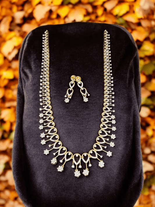 Hridya Haar Premium Mid Length AD Stoned Party Wear Show chain