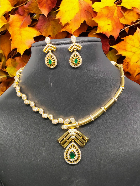 Aarunya Tara Budget Friendly Premium Quality American Diamond Necklace Set
