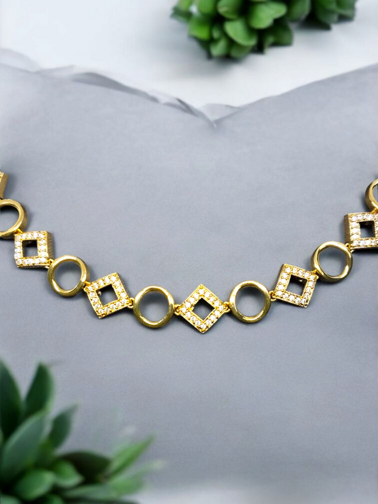 Ritika Sutra Simple and Elegant American Diamond Necklace Set
