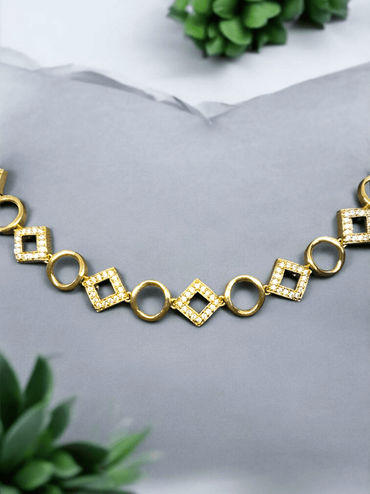 Ritika Sutra Simple and Elegant American Diamond Necklace Set