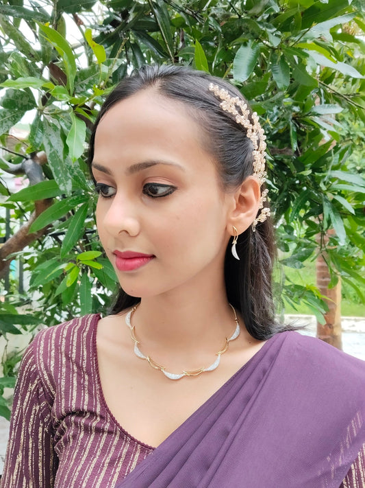 Indulekha Premium Quality AD Stoned Simple and Beautiful Designer Necklace Set