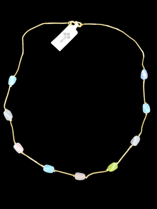 Tarangini Premium Quality Budget Friendly Daily Wear Simple and Elegant 22k Gold Plated Pastel Color Stoned Chain