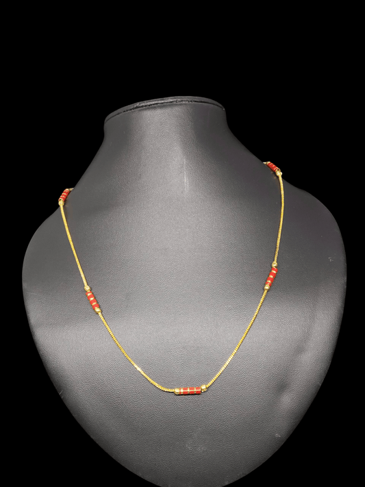 Roohini Premium Quality Budget Friendly Daily Wear Coral Stoned Simple and Elegant Chain