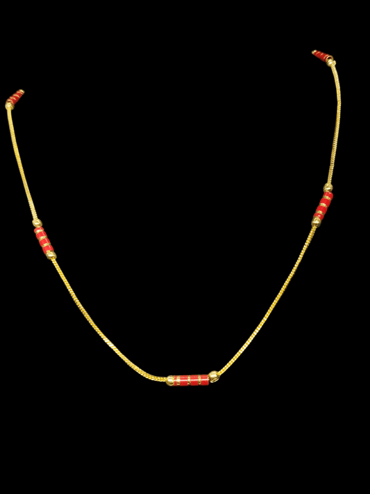 Roohini Premium Quality Budget Friendly Daily Wear Coral Stoned Simple and Elegant Chain