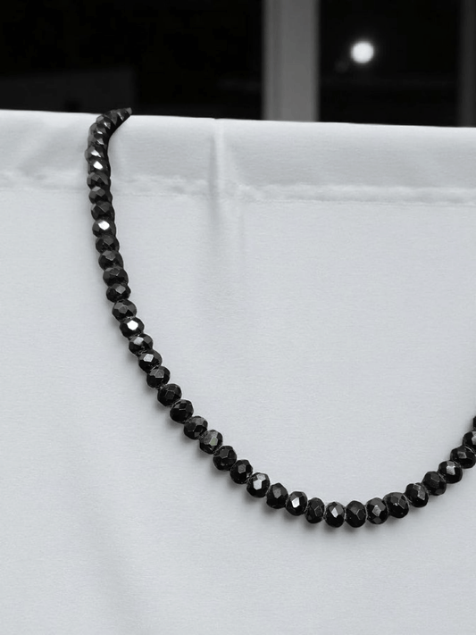 Ratri Budget Friendly Trendy and Elegant Black Crystal Bead Simple Chain