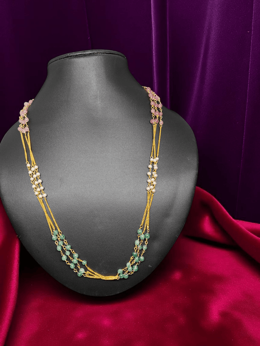 Nayanthara Premium Quality Mid Length 3 Layered Pearl Chains Available in 2 Variants