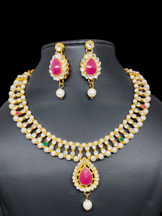 Muktamaala Budget Friendly Simple and Elegant Pearl Necklace Set