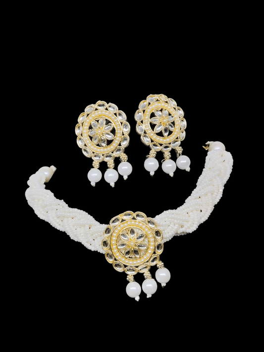 Shwetambari Budget Friendly Cute and Elegant Statement Pearl Choker Set