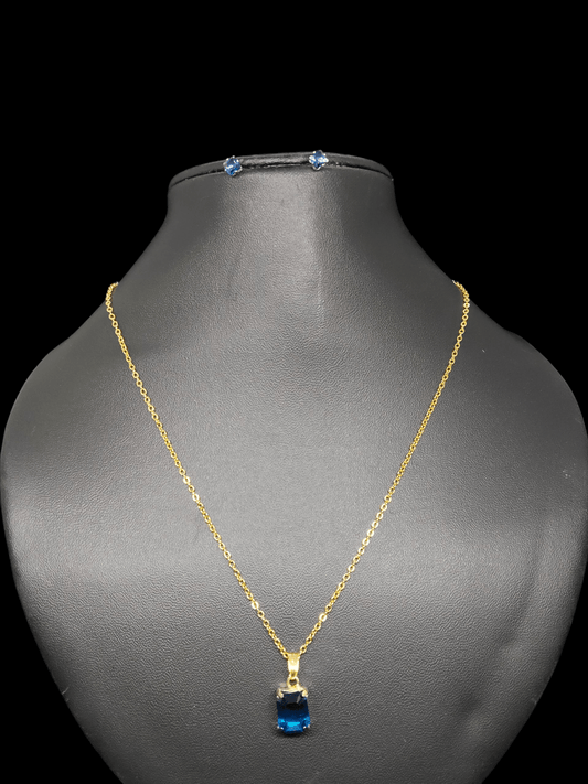 Nilabindu Budget Friendly Gold Plated Simple and Elegant Western Chain and Earring Combo Set