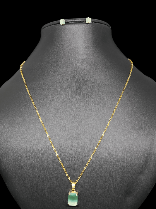 Aqualasya Budget Friendly Gold Plated Simple and Elegant Western Chain and Earring Combo Set