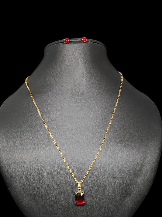 Sindoorika Budget Friendly Gold Plated Simple and Elegant Western Chain and Earring Combo Set