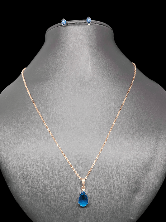Jalprabha Budget Friendly Rose Gold Finished Simple and Elegant Western Chain and Earring Combo Set