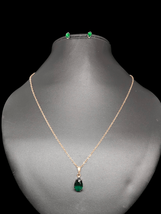 Aaranyika Budget Friendly Rose Gold Finished Simple and Elegant Western Chain and Earring Combo Set