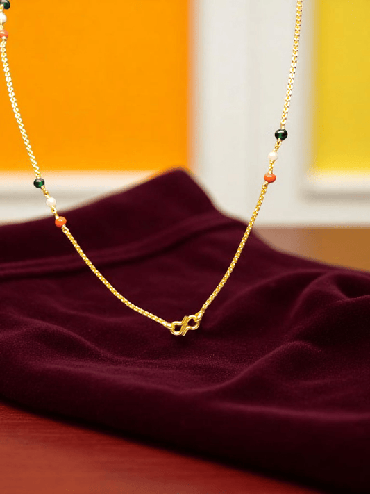 Tricolor Budget Friendly Traditional Multi Color Beautiful and elegant Long Chain without Earring