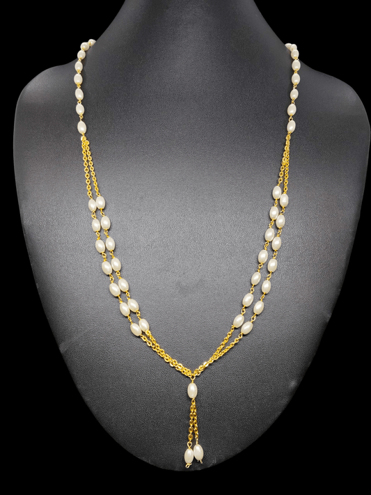 Sharvani Premium Quality Trending 2 Layered Mid Length Beautiful and Elegant Pearl Chain