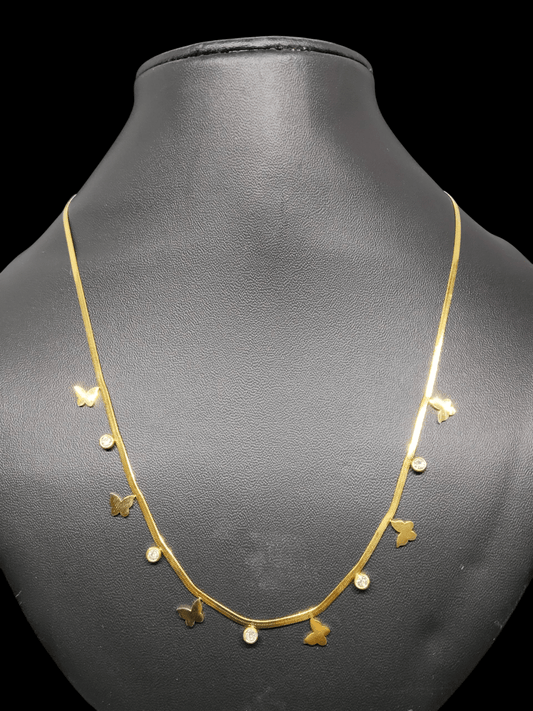 Patangika Premium Quality 22k Gold Plated Trendy and Elegant Butterfly Designed Western Chain