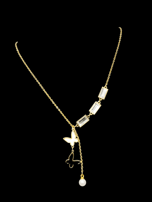 Chitrapata 18k Gold Finished Premium Quality Butterfly Designed Simple and Elegant Western Chain