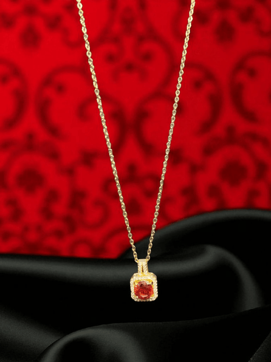 Kundanikā Premium Quality 22k Gold Plated Simple and Elegant Western Chain with Pendant