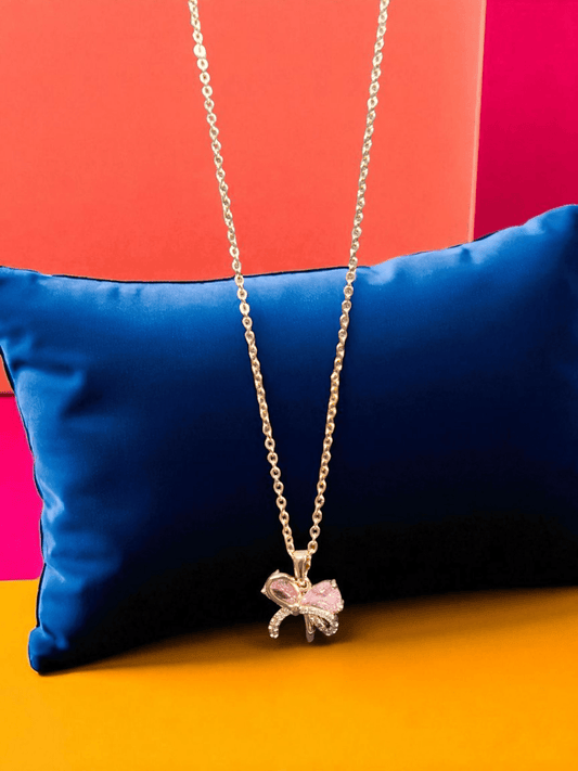 Pink Aura Premium Quality Rose Gold Plated Simple and Elegant Western Chain with Pendant