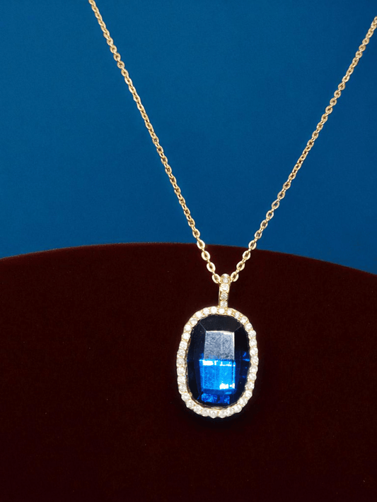 Indigo Whisper Premium Quality 18k Gold Plated Simple and Elegant Western Chain with Pendant