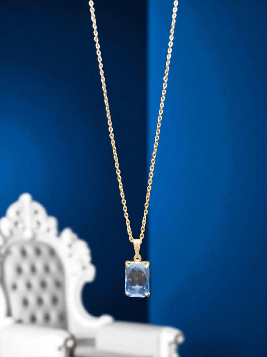 Isla Glow Crystal Premium Quality 18k Gold Plated Simple and Elegant Western Chain with Pendant available in 2 colors