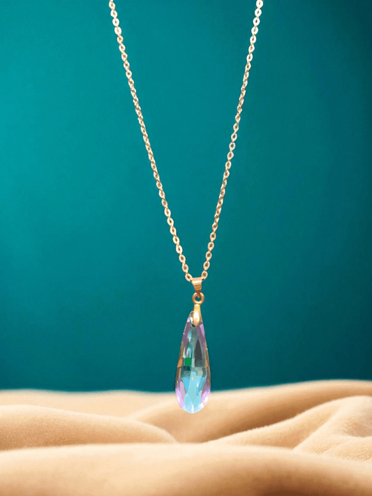 Young Bloom Crystal Premium Quality 18k Gold Plated Simple and Elegant Western Chain with Pendant available in 3 colors