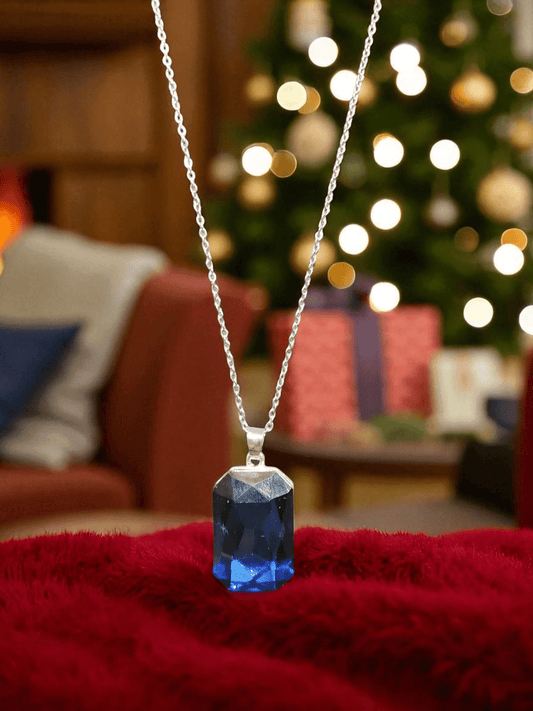 Blue Majesty Premium Quality Silver Plated Trendy and Elegant Western Chain with Pendant