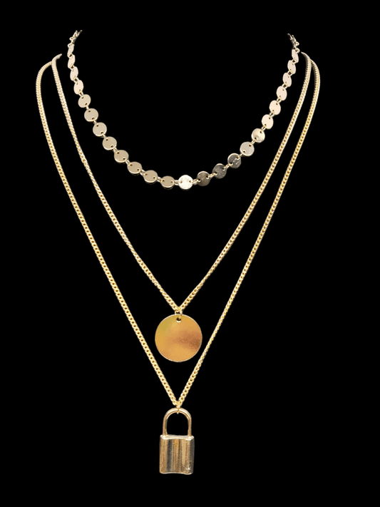 Layered Lock 3 layered 22k Gold Plated Premium Quality Trendy and Stylish Western Chain